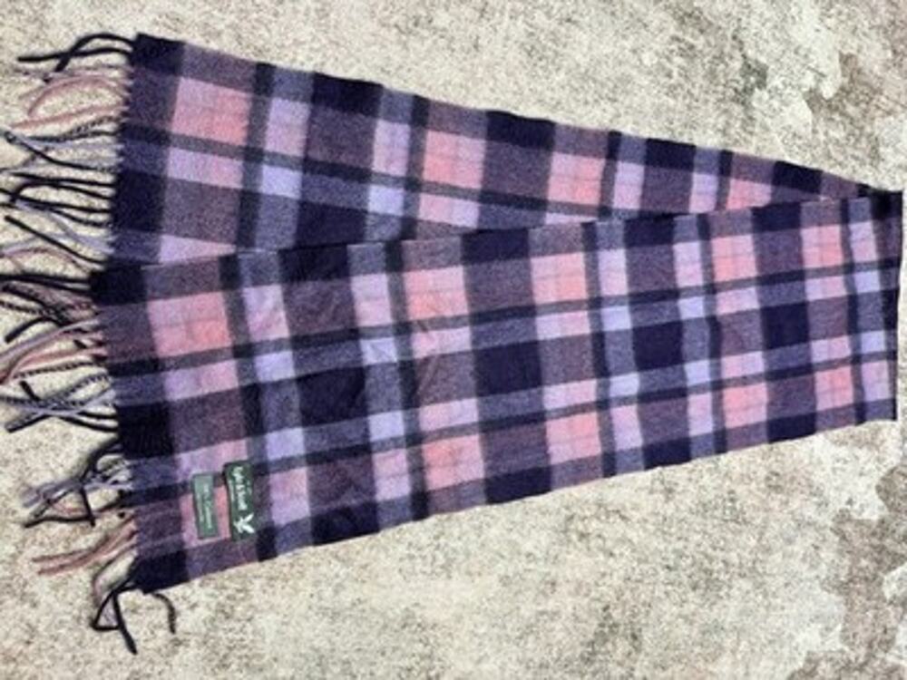 Lyle & Scott Scotland 100% Cashmere Scarf Green Red Beige Plaid